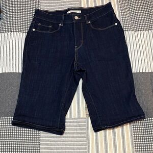 Levi’s Dark Wash Classic Bermuda Shorts (Never Worn)